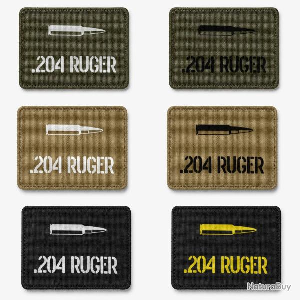 Patch velcro .204 Ruger - �cusson tir sportif tiss� 10x7 cm