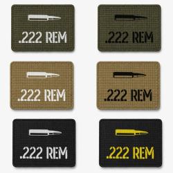Patch velcro .222 Rem - &Eacute;cusson tir sportif tiss&eacute; 10x7 cm