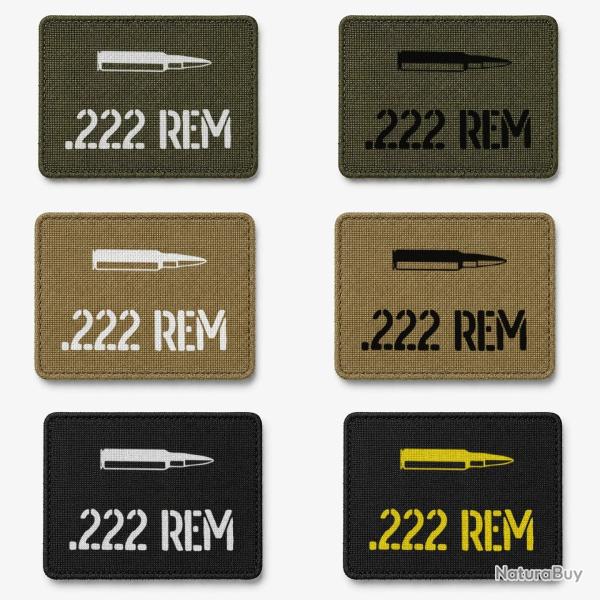 Patch velcro .222 Rem - �cusson tir sportif tiss� 10x7 cm