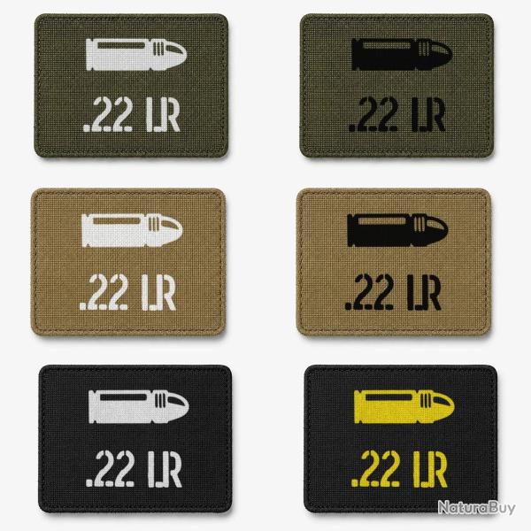 Patch velcro .22 LR - �cusson tir sportif tiss� 10x7 cm