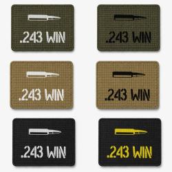 Patch velcro .243 Win - &Eacute;cusson tir sportif tiss&eacute; 10x7 cm