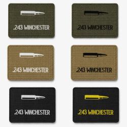 Patch velcro 243 Winchester - &Eacute;cusson tir sportif tiss&eacute; 10x7 cm