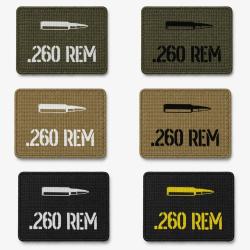 Patch velcro .260 Rem - &Eacute;cusson tir sportif tiss&eacute; 10x7 cm