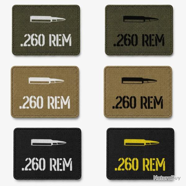 Patch velcro .260 Rem - �cusson tir sportif tiss� 10x7 cm