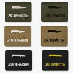 Patch velcro .260 Remington - &Eacute;cusson tir sportif tiss&eacute; 10x7 cm
