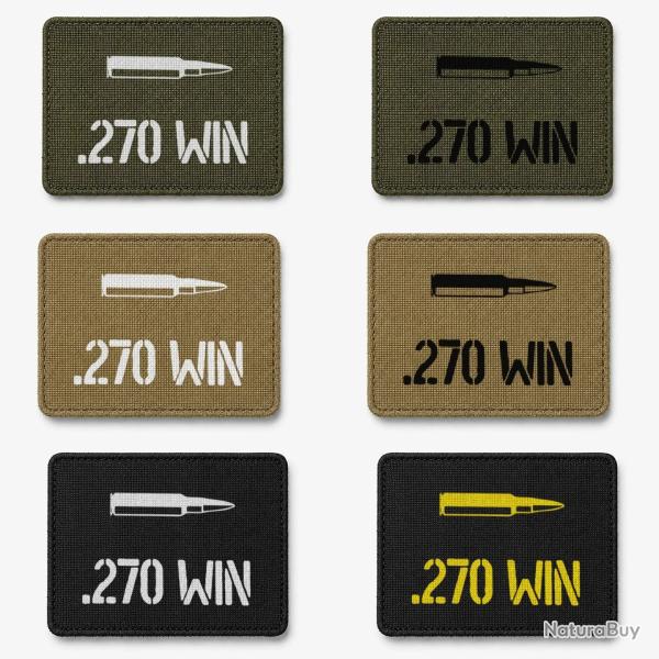 Patch velcro .270 Win - �cusson tir sportif tiss� 10x7 cm