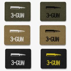 Patch velcro 3-Gun Cartouche - &Eacute;cusson tir sportif tiss&eacute; 10x7 cm
