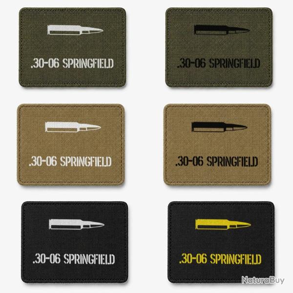 Patch velcro .30-06 Springfield - �cusson tir sportif tiss� 10x7 cm