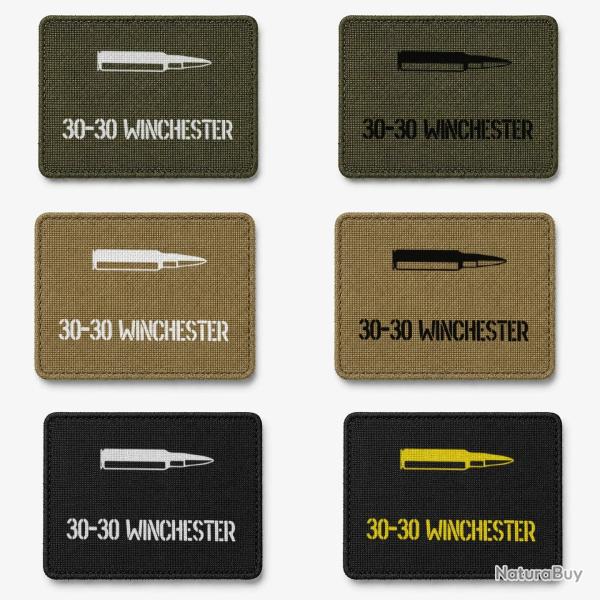 Patch velcro .30-30 Winchester - �cusson tir sportif tiss� 10x7 cm
