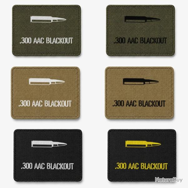 Patch velcro .300 AAC Blackout - �cusson tir sportif tiss� 10x7 cm