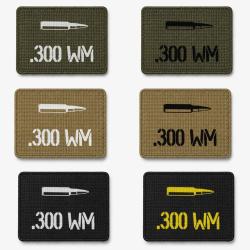 Patch velcro .300 WM - &Eacute;cusson tir sportif tiss&eacute; 10x7 cm