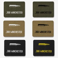 Patch velcro 308 Winchester - &Eacute;cusson tir sportif tiss&eacute; 10x7 cm