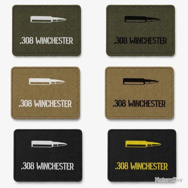 Patch velcro 308 Winchester - �cusson tir sportif tiss� 10x7 cm