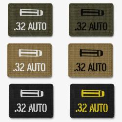 Patch velcro .32 AUTO - &Eacute;cusson tir sportif tiss&eacute; 10x7 cm