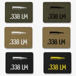 Patch velcro .338 - &Eacute;cusson tir sportif tiss&eacute; 10x7 cm
