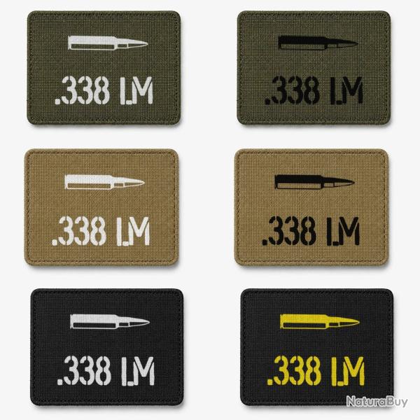 Patch velcro .338 - �cusson tir sportif tiss� 10x7 cm