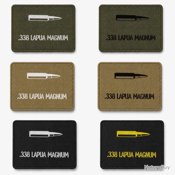 Patch velcro .338 LAPUA MAGNUM - �cusson tir sportif tiss� 10x7 cm