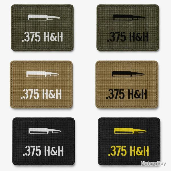 Patch velcro .375 H&H - �cusson tir sportif tiss� 10x7 cm
