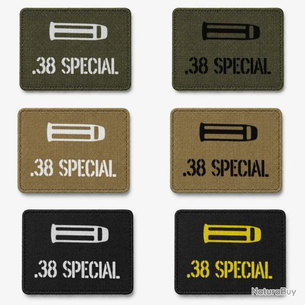 Patch velcro .38 Special - �cusson tir sportif tiss� 10x7 cm