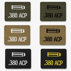 Patch velcro 380 ACP - &Eacute;cusson tir sportif tiss&eacute; 10x7 cm
