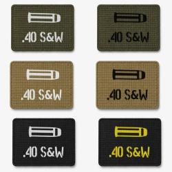 Patch velcro .40 S&W - &Eacute;cusson tir sportif tiss&eacute; 10x7 cm