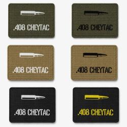 Patch velcro .408 CheyTac - &Eacute;cusson tir sportif tiss&eacute; 10x7 cm