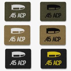 Patch velcro .45 ACP - &Eacute;cusson tir sportif tiss&eacute; 10x7 cm