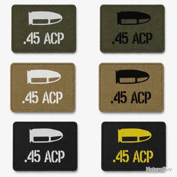 Patch velcro .45 ACP - �cusson tir sportif tiss� 10x7 cm