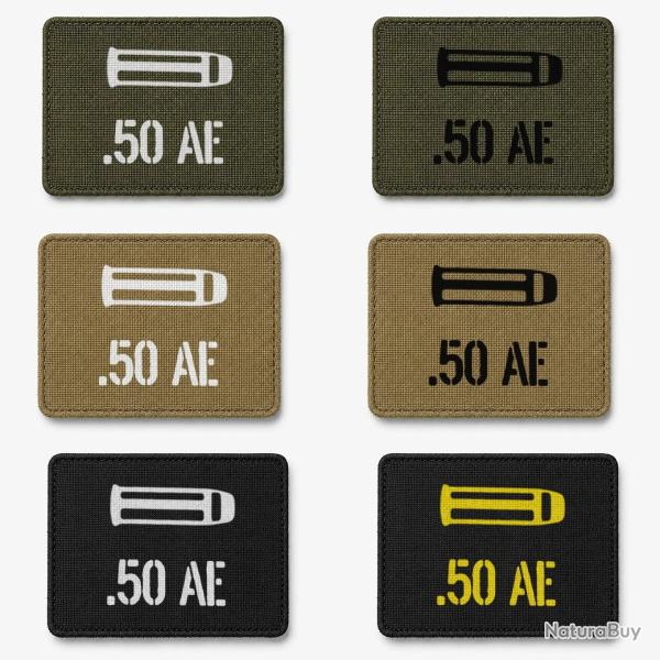 Patch velcro .50 AE - �cusson tir sportif tiss� 10x7 cm