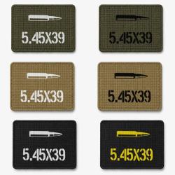 Patch velcro 5.45x39 - &Eacute;cusson tir sportif tiss&eacute; 10x7 cm