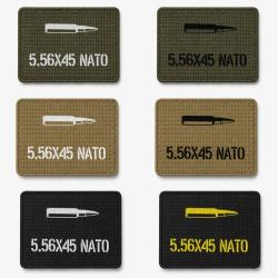 Patch velcro 5.56X45 NATO - &Eacute;cusson tir sportif tiss&eacute; 10x7 cm