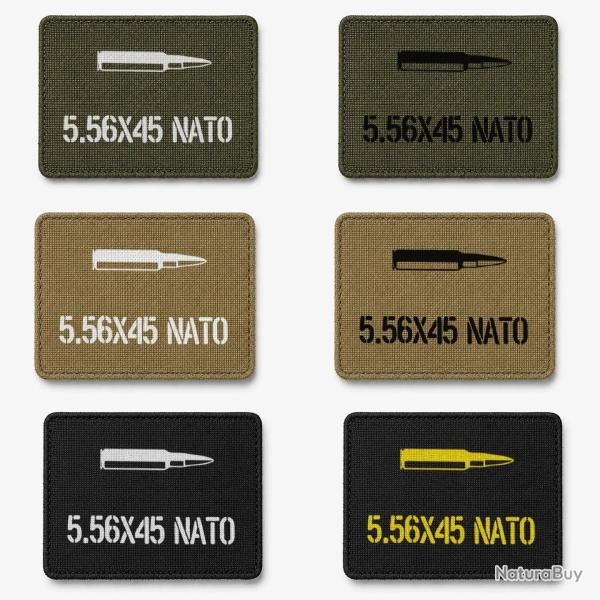 Patch velcro 5.56X45 NATO - �cusson tir sportif tiss� 10x7 cm