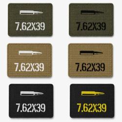 Patch velcro 7.62x39 - &Eacute;cusson tir sportif tiss&eacute; 10x7 cm