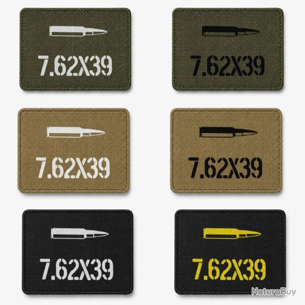 Patch velcro 7.62x39 - �cusson tir sportif tiss� 10x7 cm