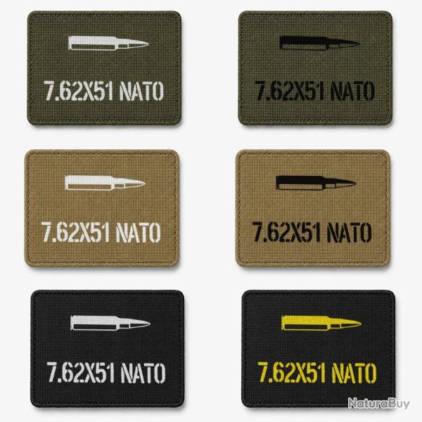 Patch velcro 7.62x51 NATO - �cusson tir sportif tiss� 10x7 cm