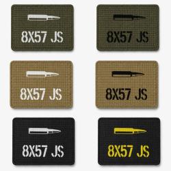 Patch velcro 8x57 JS - &Eacute;cusson tir sportif tiss&eacute; 10x7 cm