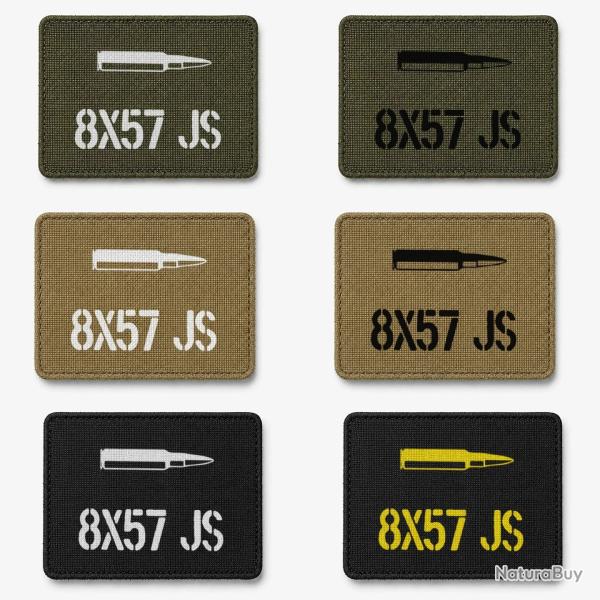 Patch velcro 8x57 JS - �cusson tir sportif tiss� 10x7 cm