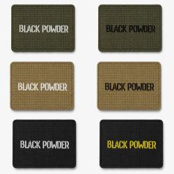 Patch velcro Black Powder - &Eacute;cusson tir sportif tiss&eacute; 10x7 cm