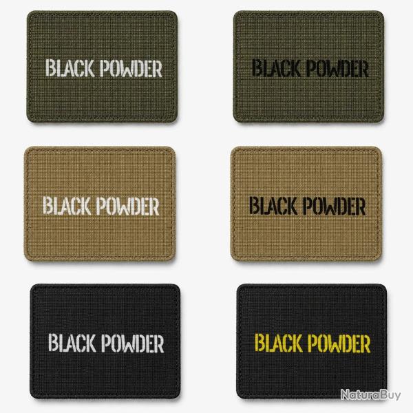 Patch velcro Black Powder - �cusson tir sportif tiss� 10x7 cm