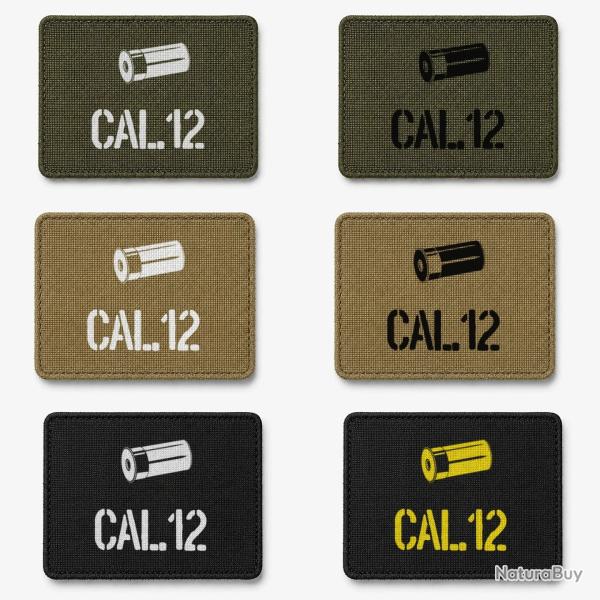Patch velcro Cal.12 - �cusson tir sportif tiss� 10x7 cm