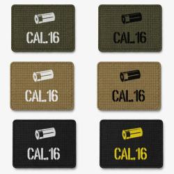 Patch velcro Cal.16 - &Eacute;cusson tir sportif tiss&eacute; 10x7 cm