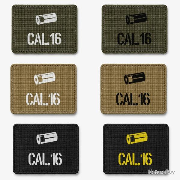 Patch velcro Cal.16 - �cusson tir sportif tiss� 10x7 cm