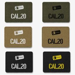 Patch velcro Cal.20 - &Eacute;cusson tir sportif tiss&eacute; 10x7 cm
