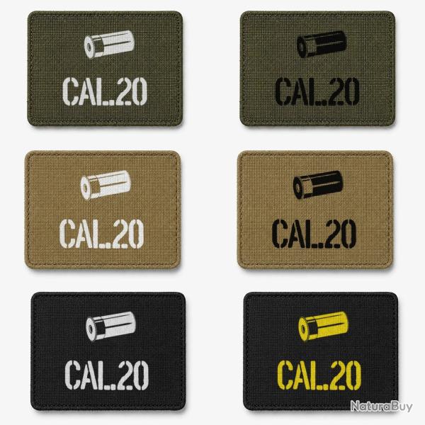 Patch velcro Cal.20 - �cusson tir sportif tiss� 10x7 cm
