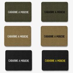 Patch velcro Carabine &agrave; mouche - &Eacute;cusson tir sportif tiss&eacute; 10x7 cm