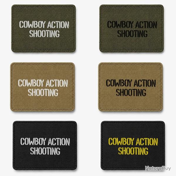 Patch velcro Cowboy Action Shooting - �cusson tir sportif tiss� 10x7 cm