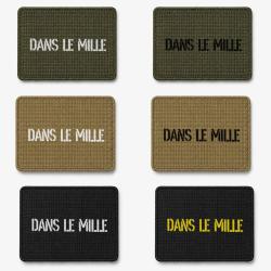 Patch velcro Dans le Mille - &Eacute;cusson tir sportif tiss&eacute; 10x7 cm