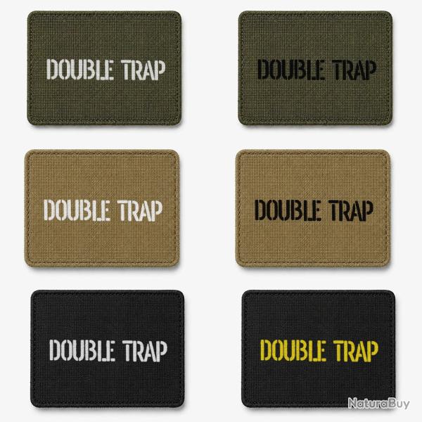 Patch velcro Double Trap - �cusson tir sportif tiss� 10x7 cm