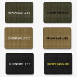 Patch velcro Du Plomb dans la T&ecirc;te - &Eacute;cusson tir sportif tiss&eacute; 10x7 cm