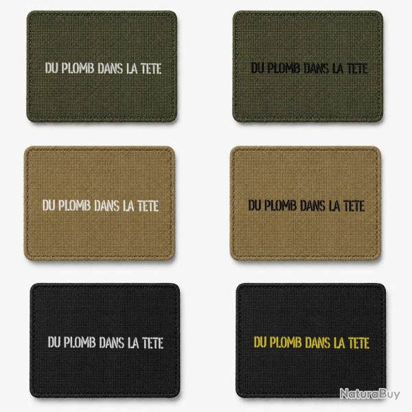 Patch velcro Du Plomb dans la T�te - �cusson tir sportif tiss� 10x7 cm